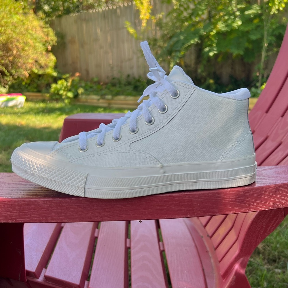 Converse All Star White Leather High Top Sneakers // High-tops - Picture 3 of 9